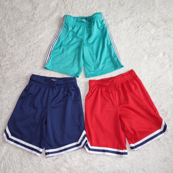 Boys Size 6 OshKosh Set of 3 Basketball Shorts, Navy Blue, Red, Aqua, Like New - Picture 1 of 10